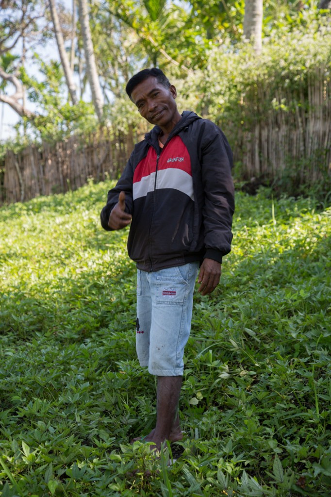 Agusto in his sweet potato production centre where he and his group grow Hohrae 1, 2 and 3